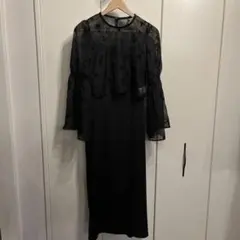 レプシィム　オーガンジーキャミワンピースセット　黒FREE