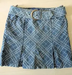 BURBERRY BLUE LABELチェック柄 デニムミニスカート