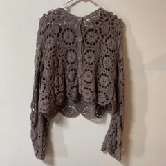 coca カーディガン 鍵編み