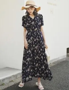 グレイル GRL リボン花柄カシュクールワンピース[k8500w]