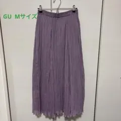 パープル プリーツ ロングスカート