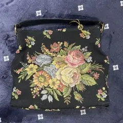 花柄刺繍 ショルダーバッグ 黒のサムネイル