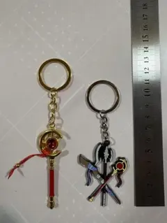 【2つセット】葬送のフリーレン 魔法の杖 キーホルダー シュタルク 斧 フェルンのサムネイル