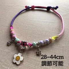 【白いお花】パラコードチョーカー♦28~44cm