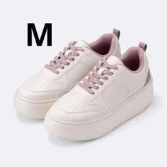 GU ボリュームソールコートスニーカー ピンク