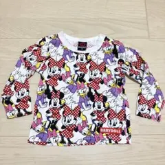 BABYDOLLベビードール ミニーマウス デイジーダック総柄長袖Tシャツ90