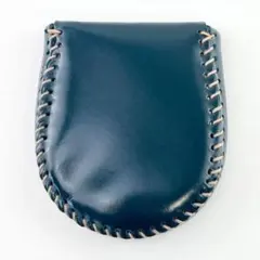 【新品】馬蹄型コインケース 本革手縫い仕上げ ブルー