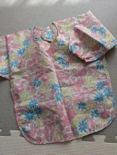 【新品未使用】花柄 子供用 お食事エプロン