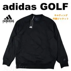 【XL】秋冬 アディダス ゴルフ 保温 中綿キルティング プルオーバージャケット