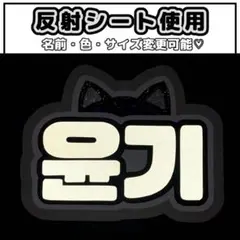 ネームボード　ユンギ　SUGA BTS 反射シート　猫耳　防弾少年団のサムネイル