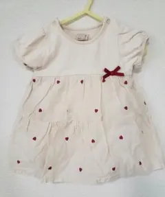 プティマイン☆ハート刺しゅうロンパース　70サイズ　ベビー　女の子