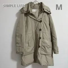 シンプルライフ SIMPLE LIFE フード付ダウンジャケット ベージュ Mのサムネイル