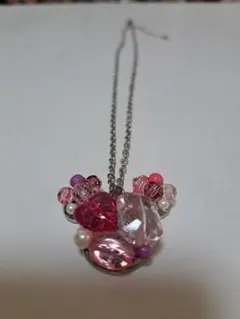Disneyミニーちゃん ピンクビーズネックレス 美品