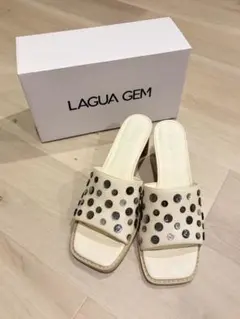 LAGUAGEM スクエアデザインボタンミュールサンタル L sizeのサムネイル