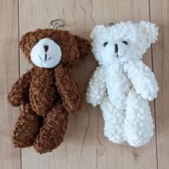 テディベアクマくま マスコットぬいぐるみキーチェーンキーホルダー 2色