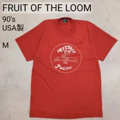 【90s】フルーツオブザルーム　Tシャツ　USA製　シングルステッチ　赤　M