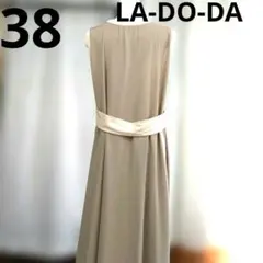 LA-DO-DA【M】 ベージュ キャミワンピース リボン 体型カバー 29