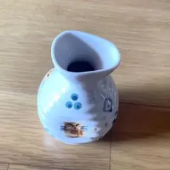 猫柄 陶器製 徳利型 一輪挿し 置物