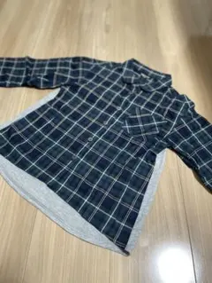 COMME CA ISM チェックシャツ 120cm グリーン　コムサイズム