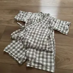 tete a tete ベビー甚平 95cm グレージュ　チェック
