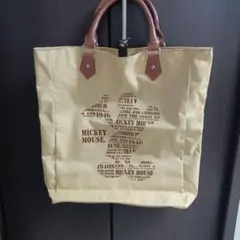 ミッキーマウス トートバッグ　イエローベージュ　新品