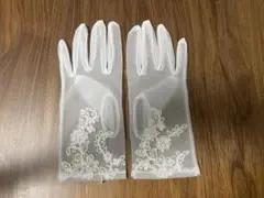 [가격 인하] 화이트 쉬폰 웨딩 글러브 쇼트