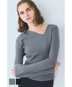 新品　coca ニット　フロントデザイン　トップス レディース　アシンメトリー