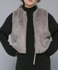 未使用　フェイクシープファーベストショート Bou Jeloud