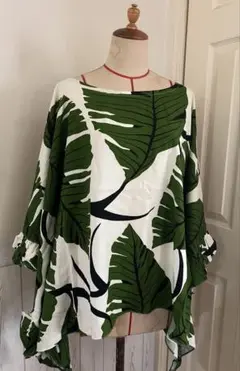 【新品】hawaiianshop_humuhumuフリルスリーブケープチュニック
