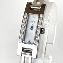 稼働品】GUCCI 時計 141.5 シェル文字盤 ダイヤ4P - メルカリ