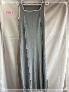 ノースリーブ ロングワンピース ブルーグレー GRL グレイル