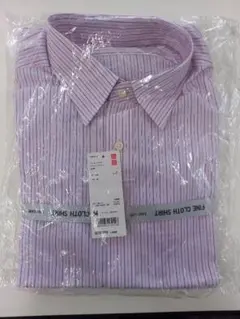 UNIQLO ストライプシャツ メンズM 長袖 ピンク