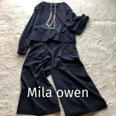 Mila owen セットアップ ワイドパンツ ネイビー フォーマル スーツ