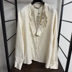新品未使用　タグ付きZaraフリルシャツロングスリープ