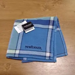 NEWYORKER ハンカチ ブルー チェック柄 新品のサムネイル