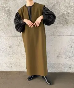 select MOCA by son キーネックロングベストワンピース オリーブのサムネイル