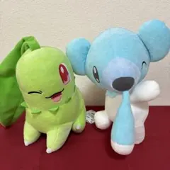 ポケットモンスターもふぐっと ほぺぴたぬいぐるみチコリータ&クマシュンのサムネイル