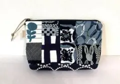 ハンドメイド　ミナペルホネン　ピースファブリック　通帳ポーチ/小物入れ　アライブ