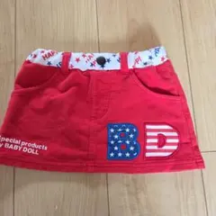 ミッキーマウス柄 スカート 赤　BABYDOLL　ベビードール　90