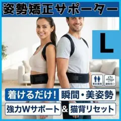 【美姿勢】Lサイズ　猫背矯正サポーター 背筋ベルト 男女兼用 通気性 調整可能