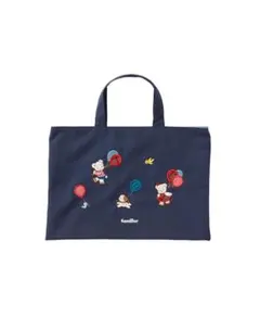 新品未使用】familiar 女の子とクマ刺繍トートバッグ レッスンバッグ