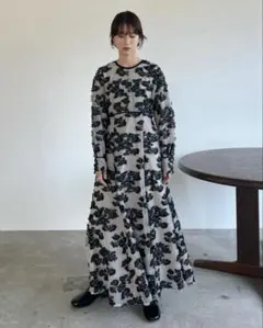 極美品✨️clane クラネ フローフラワージャガードワンピース　サイズ1 CLANE】フローフラワージャガードワンピース | FIORI