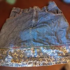星柄プリントデニムスカート 130cm　平成女児　レトロ ヴィンテージ Y2K