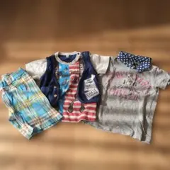 カジュアルTシャツ・ベスト・ショートパンツセット