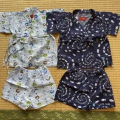 男の子 甚平セット 魚柄・動物柄 2点セット