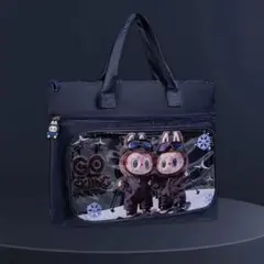 ラブブ防水バッグ　塾　レッスンバッグ　学習バッグ30×36cm 紺色