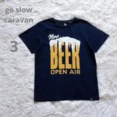 ゴースローキャラバン 半袖Tシャツ ビール 綿100% ネイビー 3のサムネイル