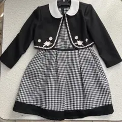 フォーマルドレス ジャケット付き 黒白チェック