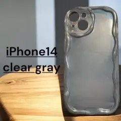 iPhone14 ケース クリアグレー 新品 おしゃれ シンプル 保護カバー