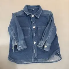 むじるデニムブルー ボタン付きシャツ サイズ80